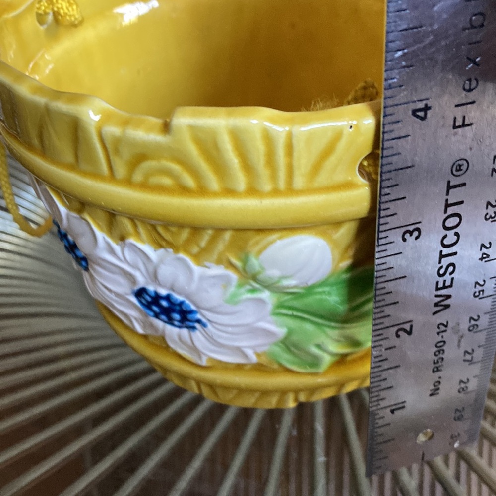 Vintage 70s ceramic hanging planter made in Japan - Picture 5 of 12
